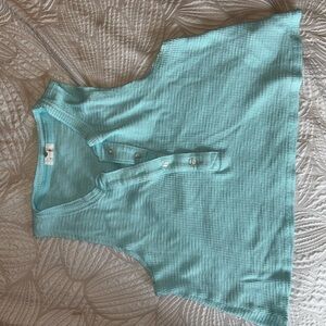 Aerie Light Blue Ribbed Top